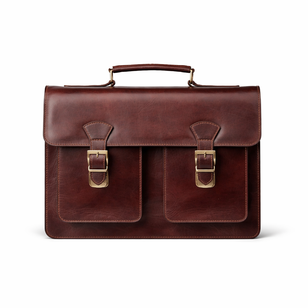 Mens Full Grain Leather Laptop Bag | Personalised Leather Briefcase | Fits 15 Inch