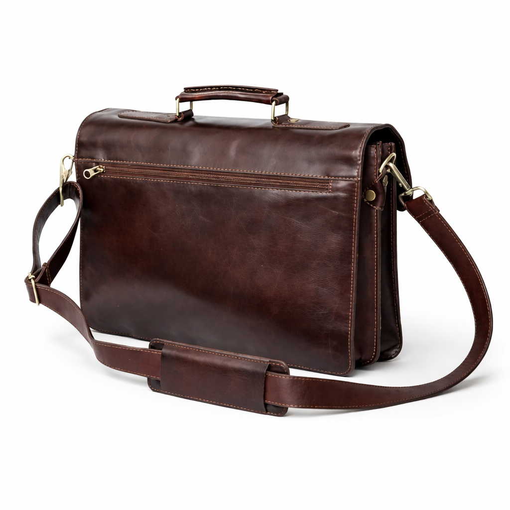 Mens Full Grain Leather Laptop Bag | Personalised Leather Briefcase | Fits 15 Inch