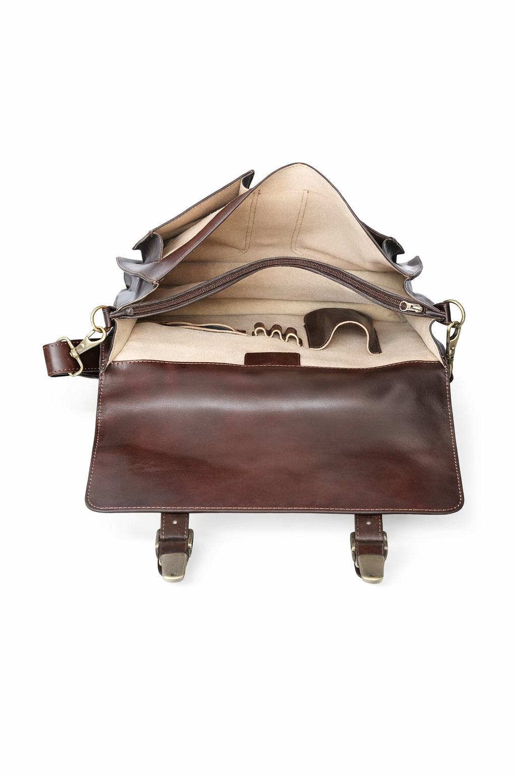 Mens Full Grain Leather Laptop Bag | Personalised Leather Briefcase | Fits 15 Inch